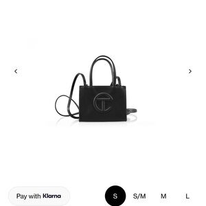 Telfar Black Mini Shopping Tote with Logo